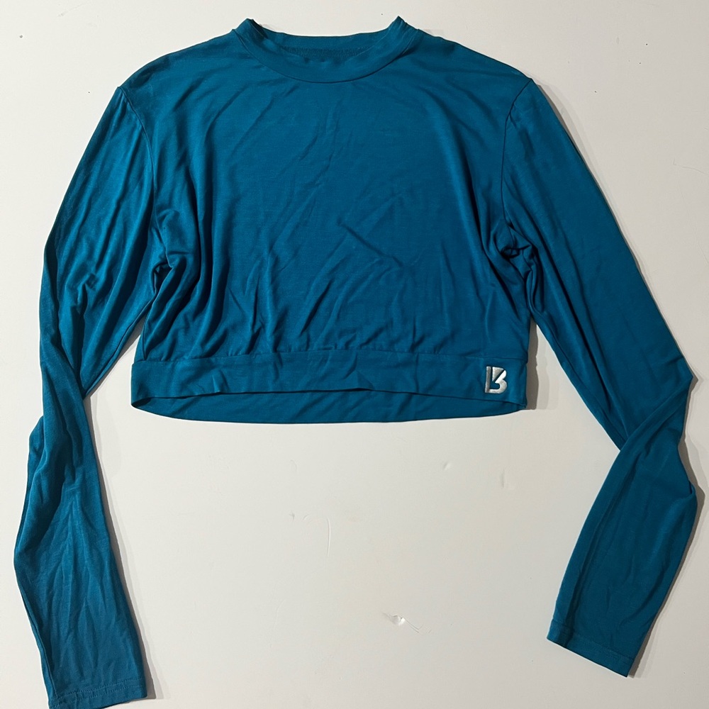 BuffBunny Blue Fitted Long Sleeve Crop Tee